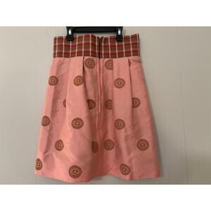 Lew Greene Private Collection Size 2 Pink Embroidered Pleated Silk Skirt